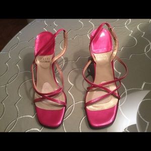 Stuart Weitzman Pink Strappy Heels; Sz 6.5